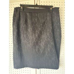 DANA BUCHMAN Women's 12 Straight Pencil Skirt With Lace Overlay Black Side Zip